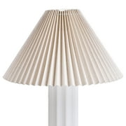 SUNMORY 17.5'' Ceramic Table Lamps with Pleated Fabric Lamp Shade, 3 Way Dimmable White Lamp, LED Nightstand Lamp for Bedroom, Living Room, Home Office (Natual White)