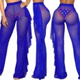 thumbnail image 1 of Pantalon Long pour Femmes Transparent en Maille Ample pour Plage Bikini, 1 of 2
