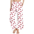 thumbnail image 4 of Womens Valentines Pajama Pants Soft Sleepwear Drawstring Wide Leg Lounge Bottoms Valentine's Love Printed Casual Pants, 4 of 6