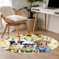 thumbnail image 4 of Round Rugs 3.3Ft, Spring Dog Round Area Rug Washable Indoor Throw Carpet, Sunflower Daisy Botanical Yellow Ombre Soft Non Slip Circle Rug for Laundry Room Patio Home Decor Aesthetic, 4 of 8
