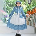 thumbnail image 2 of Mercatoo Prairie Dresses for Girls Long Sleeves 𝗩intage 𝗖ountryside Outfit Dress with Apron and Bonnet 3 Pieces Set, 2 of 5