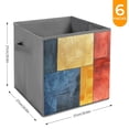 thumbnail image 6 of Collapsible Oxford Fabric Storage Cubes with Handles, Large Mid Foldable Oxford Cloth Bins Set of 2/6, Closet Organizers for Shelves Clothes Home Kitchen Toy - Colorful Plate Square, 6 of 7