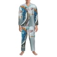 thumbnail image 3 of Sikiie Let's go Travel Around the World Mens Pajama Set, Soft Warm Long Sleeve Sleepwear, Cozy Button-Down Pjs for Men-XX-Large, 3 of 7