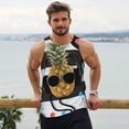 thumbnail image 6 of Disketp Pineapple With Black Glasses Men's Workout Tank Tops Sleeveless Gym Shirt Quick Dry Fitness Bodybuilding Sleeveless T Shirt-Small, 6 of 7