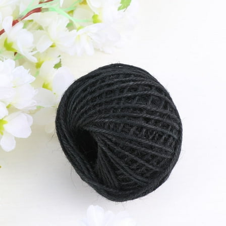 FELTECHELECTR Tag Rope Rope Black Jute 1 Roll 2mm X 50m For present Wrapping Embellishments