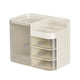 thumbnail image 3 of Organizador de maquillaje de escritorio con cajones, organizador de cosméticos de gran capacidad, blanco claro, 3 of 9