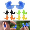 thumbnail image 1 of 1 par de tapones para los oídos de silicona reutilizables e impermeables para nadadores, duchas, surf y otros deportes acuáticos, color verde, 1 of 3