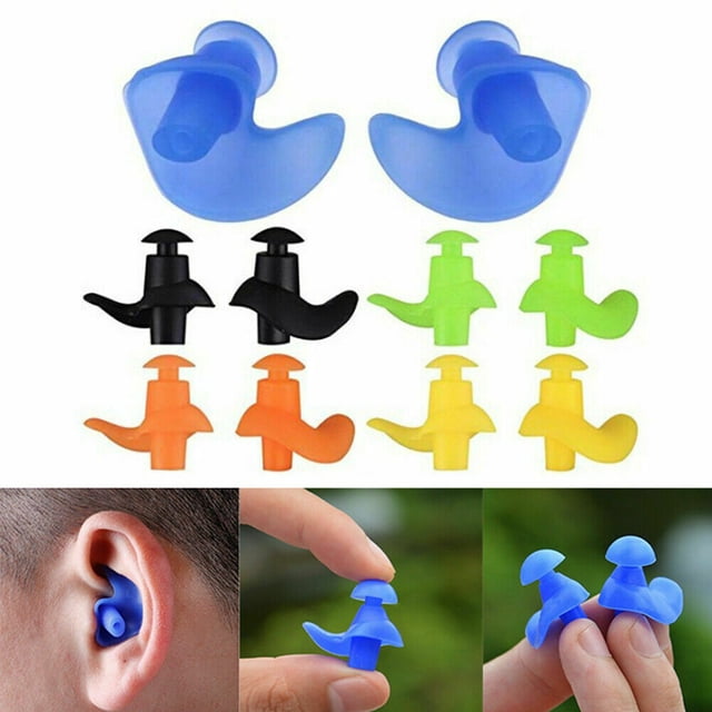 1 par de tapones para los oídos de silicona reutilizables e impermeables para nadadores, duchas, surf y otros deportes acuáticos, color verde