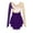 Purple, variant on iEFiEL Womens Figure Skating Performance Costume Sparkling Rhinestone Mesh Sleeve Dress Dancewear
