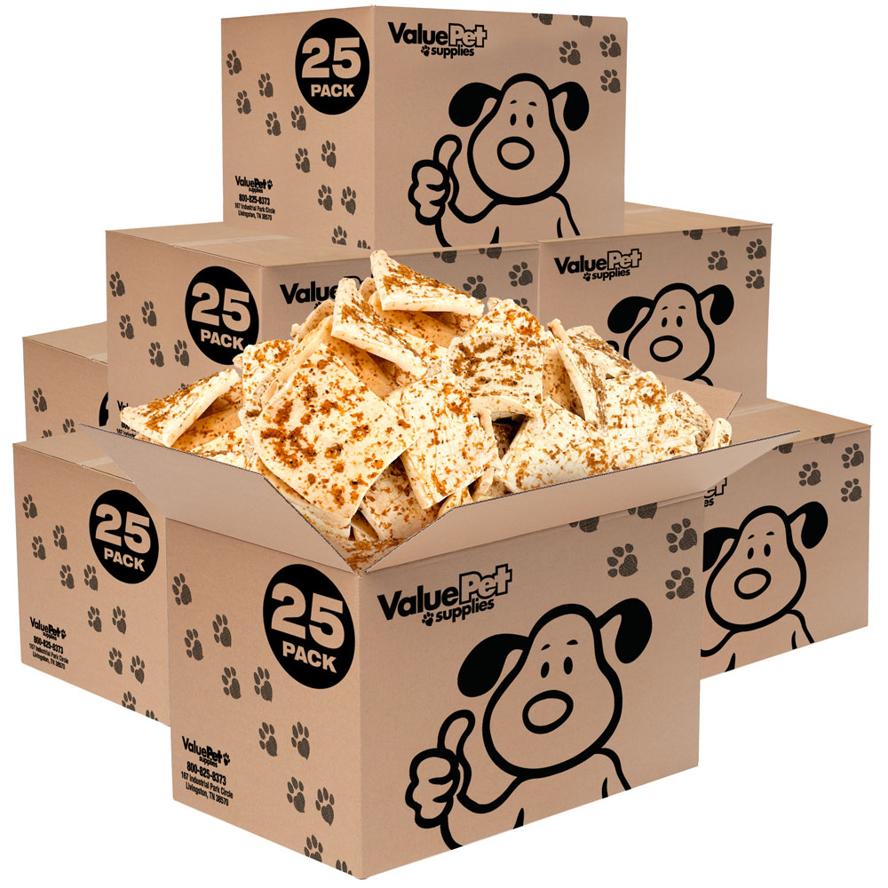 ValueBull Beef Cheek Chips for Dogs, Jumbo 45 Inch, Bully Dusted, 200