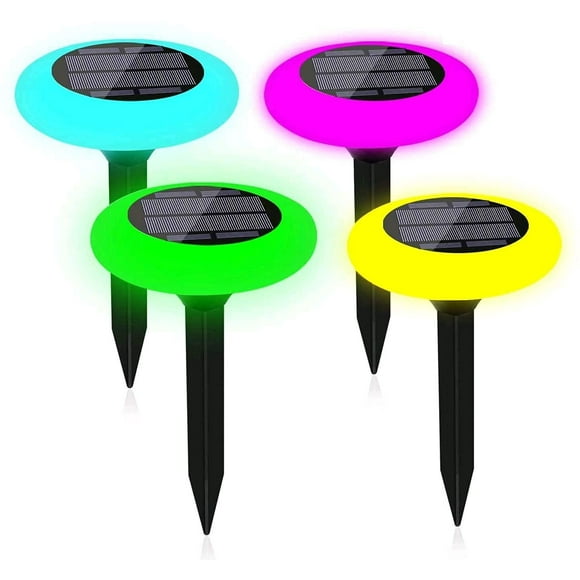 YOPTOP Solar Path Lights, 7 Color Solar Garden Lights, Waterproof Solar Lights Decorative Auto On/Off Outdoor Lights for Garden Landscape Patio Pool Yard, 2Pack