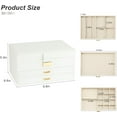 thumbnail image 6 of Jewelry Organizer Box for Women Girls, 3-Layer Jewelry Case with 2 Drawers Jewelry Storage Box for Ring Earrings Bracelets Necklaces(White), 6 of 18