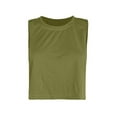 thumbnail image 3 of Womens Tank Tops Plus Size Sleeveless Round Neck Solid Color Slim Base Shirt Top Army Green Free Size, 3 of 3