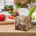 thumbnail image 3 of Yuyamidu Cute PU Leather Tissue Box Cover for Living Room Fall Bathroom Tissue Box Holder with Bottom Belt Waterproof Facial Paper Organizer Dispenser Fall Decoration Gift for Holiday, 3 of 8