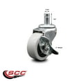thumbnail image 2 of 2 Inch Thermoplastic Rubber Wheel 7/8 Grip Ring Stem Caster with Brake SCC, 2 of 2