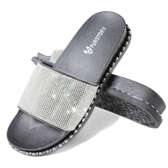 Vogue Cloud Women's Slides House Slippers Rhinestone Glitter Slides Cozy Bedroom Shower Slippers for Women