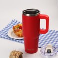 thumbnail image 4 of AQUAPHILE Insulated Tumbler with Leak-proof Lid and Straw, 30 oz Insulated Stainless Steel Coffee Mug with Handle, Travel Coffee Mug，Red, 4 of 8