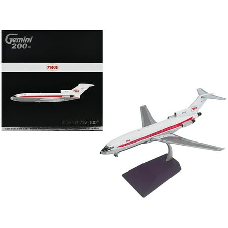 Boeing 727-100 Commercial Aircraft "Trans World Airlines (TWA)" (N851TW) White with Red Stripes "Gemini 200" Series 1/200 Diecast Model Airplane by GeminiJets