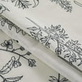 thumbnail image 4 of Extra Long Vintage Botanical Linen Bathroom Shower Curtain 84'' Long, Black and Ivory Textured Fabric Shower Curtain Set Cute Plant Leaves Design, Modern Farmhosue Boho Floral Bathroom Decor, 4 of 8