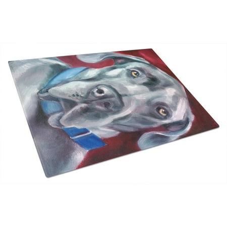 

Caroline s Treasures Great Dane Natural Ears Blue Collar Glass Cutting Board Large