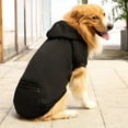 thumbnail image 2 of Pet Dog Hoodies Sweaters Winter Clothes with Hat And Pocket Costume Windproof Apparel for Small Medium Large Dog Black, 2 of 7