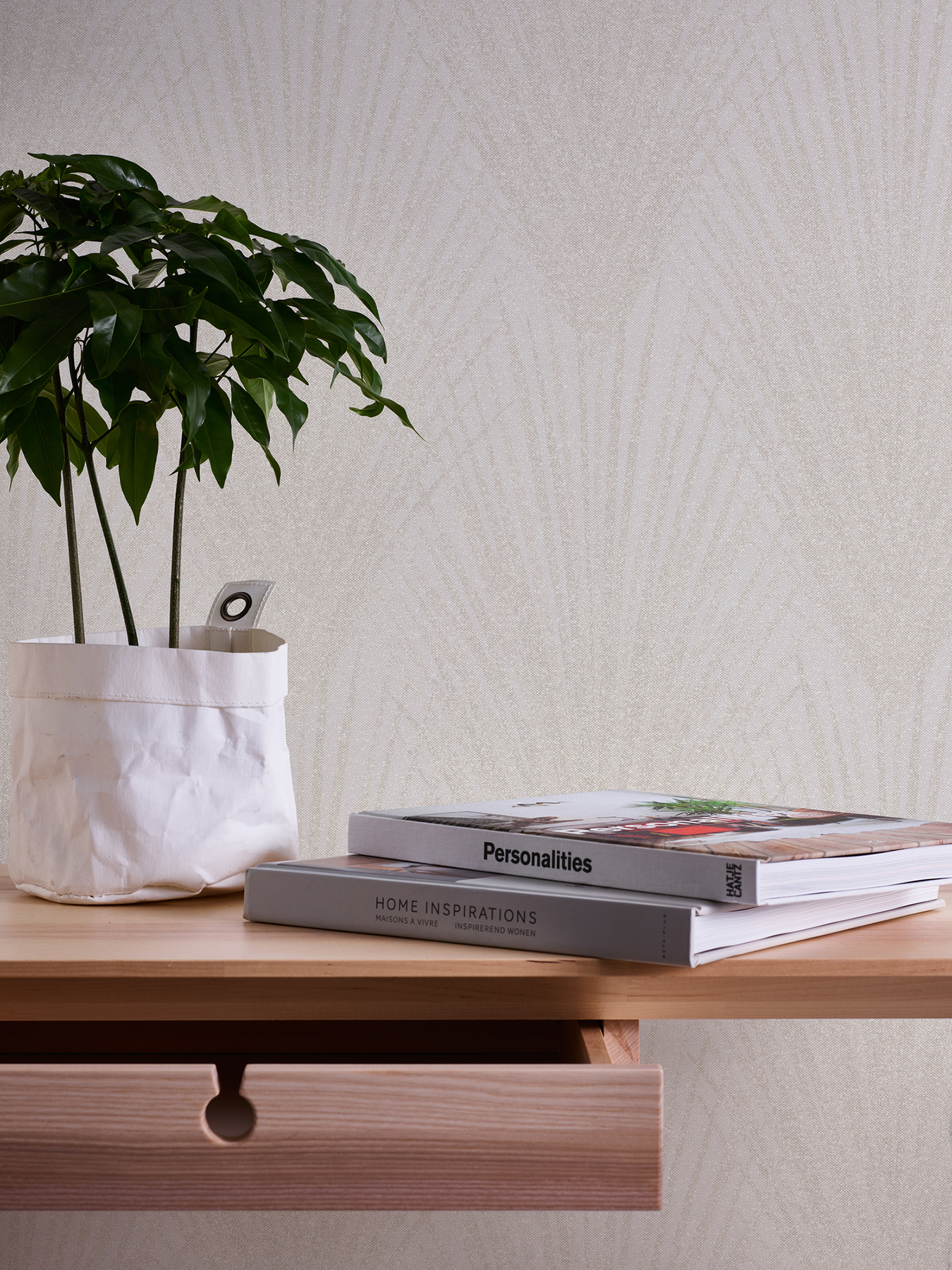 Advantage Keina Taupe Fronds Wallpaper