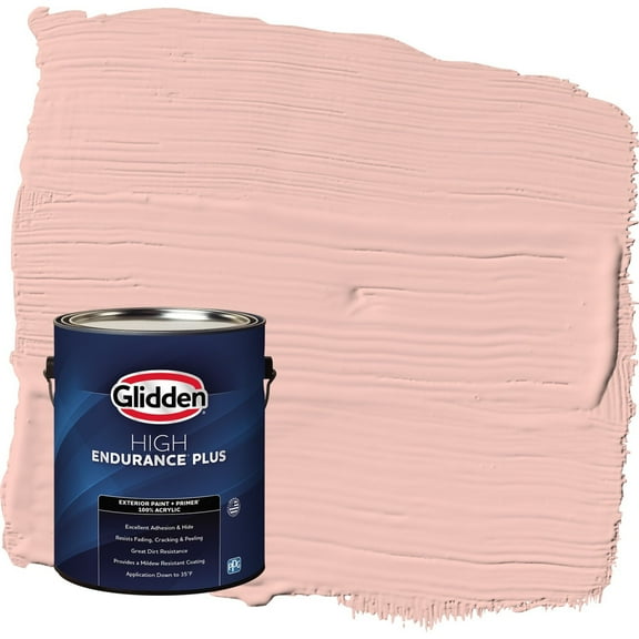 Glidden HEP Peach Ash / Orange Flat Exterior Paint with Primer, 1 Gallon