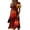 Red, variant on Womens Halloween Novelty Dresses Midi Dress V Neck Short Sleeve A Line Pumpkin Halloween Print Casual Halloween Theme Event