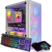 STGAubron Gaming Desktop PC, Intel Xeon E5 2.5G up to 3.3G, 32G DDR3, 1T SSD, Radeon RX 590 8G GDDR5, 600M WiFi, BT 5.0, RGB Fan x 6, RGB Keyboard & Mouse & Mouse Pad, W10H64