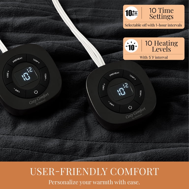 U by Bedsure Flannel Electric Blanket King, Flannel Heated Blanket with 10  Heat Settings, Heating Blanket with 10 Time Settings, hrs Timer Auto Shut 