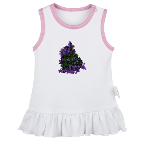 Nature Bushes Pattern Dresses For Baby, Newborn Babies Skirts, Infant Princess Dress, 0-24M Kids Graphic Clothes (White Sleeveless Dresses, 18-24 Months)
