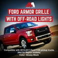 thumbnail image 2 of AMERICAN MODIFIED Armor Front Grille for 2015-2017 Ford F150, Glossy Black, 2 of 10