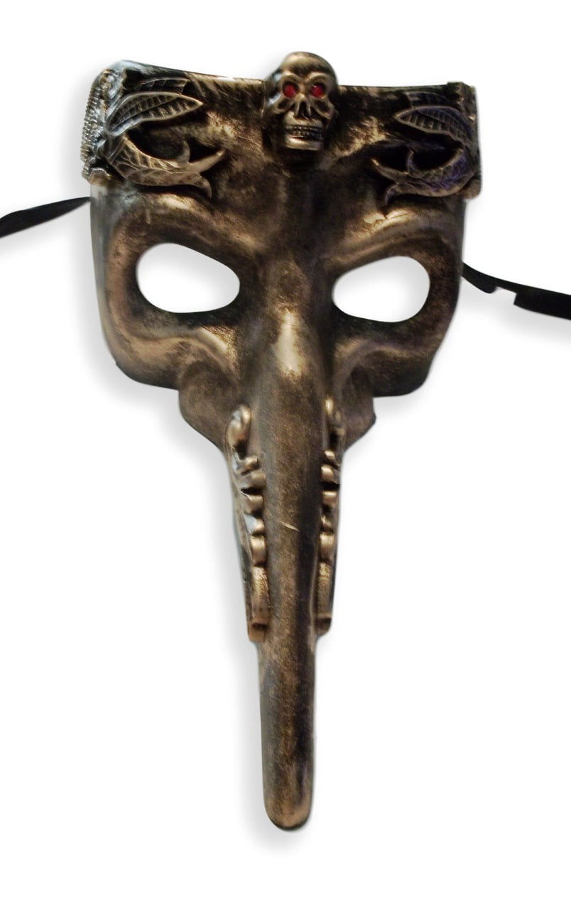 Attitude Studio Yak Skull Full Face Mask Costume Accessory For Adults –  Silver