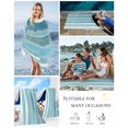 thumbnail image 5 of Teal Nordic Style Stripes Beach Towels Oversized Super Absorbent, Turquoise Texture Lightweight Bath Towel Quick Dry Sets For Bathroom/Pool/Rv Camping/Beach Play/Gym Room/Picnic 35"x70", 5 of 8