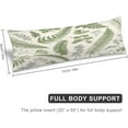 thumbnail image 2 of Green Leaves And Herbs Vintage Style Botanical Boxwood Seeded Eucalyptus Fern Navy Mushroom Body Pillow Cover Soft Long Pillow Case Protector With Zipper Large Cushion Covers Farmhouse Decorative Bedd, 2 of 6