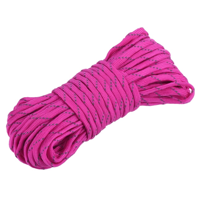 Cuerda Reflectante de Nylon para Carpa Unique Bargains 49.2 Pies Rosa Oscuro
