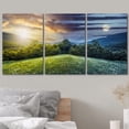 thumbnail image 3 of wall26 - 3 Piece Canvas Wall Art - Trees on Hillside of Mountain Range with Coniferous Forest and Flowers on Meadow - Modern Home Art Stretched and Framed Ready to Hang - 16"x24"x3 Panels, 3 of 7