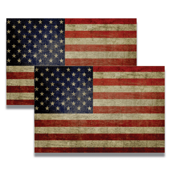 Magnet Me Up Weathered American Flag Vinyl Magnet Decal, 4x6 In, 2 PK, Red, White and Blue
