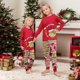 thumbnail image 5 of Moonsky Family Matching Sets Pajamas, Loungewear Outfits,Christmas Tree Print Family Matching Red Long Sleeve Tops and Red White Prints Striped Pants Set (Red White) 110, 5 of 5