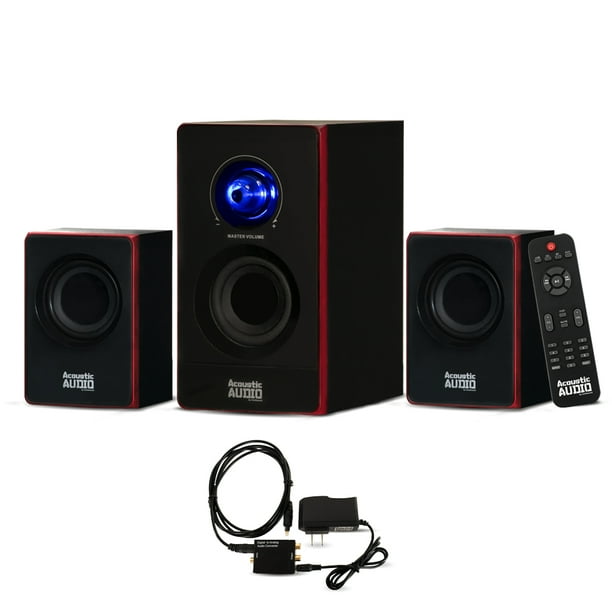 Acoustic Audio AA2103 Bluetooth Home 2.1 Speaker System with Optical
