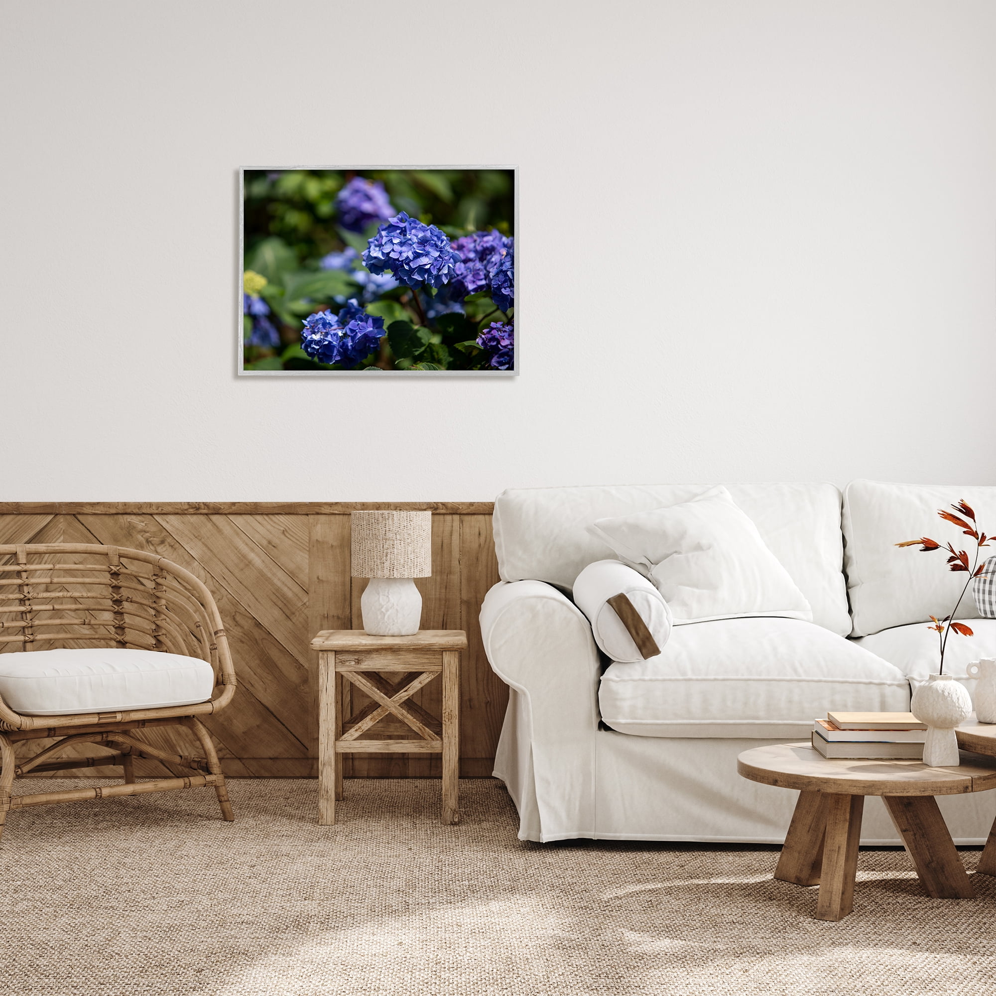 Stupell Industries Purple Hydrangea Photography Botanical & Floral Photography Gray Framed Art Print Wall Art, 30 x 24