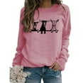 thumbnail image 4 of jjayotai Womens Funny Goats Graphic Sweatshirt, Cute Animal Print Farm Shirt Long Sleeve Crew Neck Comfy Pullover Tops Fall Winter, 4 of 5