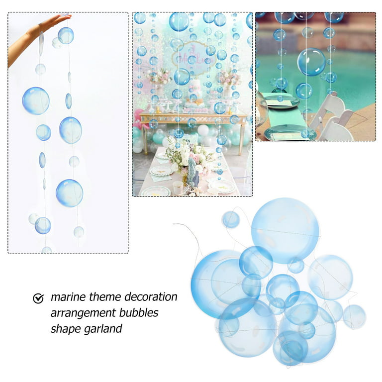 Bubble Garland Hanging Decoration Party The Sea Blue Ocean Theme Supplies  Bubbles Decorations Streamers 