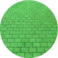 thumbnail image 1 of Ahgly Company Indoor Square Patterned Neon Green Area Rugs, 3' Square, 1 of 6
