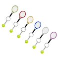 thumbnail image 1 of Llavero de tenis portátil de 6 bolas: regalo ligero y duradero para amantes del tenis La pelota mide 2 cm, la raqueta mide 9,8 cm de largo dorado plateado morado verde rojo azul, 1 of 5