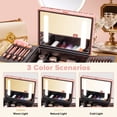 thumbnail image 4 of Furvclv Makeup Bag, Cosmetic Train Case With 3 Color Light Up LED Mirror & Built-in 3000mAh Battery, Portable Makeup Artist Organizer Bag With Dividers, Makeup Case For Travel, 4 of 9