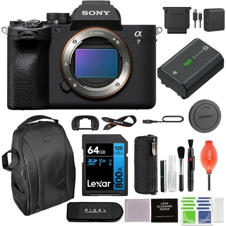 Sony a7 IV Mirrorless Digital Camera Bundle with 64GB Lexar Memory Card, Backpack & More| Sony Alpha 7 IV