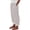 ^Khaki, variant on Women's Cotton And Linen Striped Elastic Waist Side Back Four Pockets 9/10 Pants Summer Linen Pants for Women,Casual Elastic Waist Stripe Print Side Button Trendy Pants Baggy Comfy Trousers