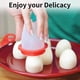 thumbnail image 4 of Cocedor de huevos de silicona, máquina para hacer huevos duros, 6 piezas de cazadores furtivos de huevos de silicona, cocedor de huevos cocidos sin cáscara, huevo antiadherente sin BPA, 4 of 5