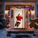 thumbnail image 1 of Adornos navideños divertidos para la parte trasera de la puerta, pancartas divertidas de Papá Noel para la parte trasera de la puerta, decoración navideña divertida para la entrada con regalo, adornos, 1 of 5